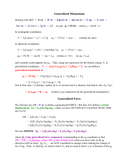 Generalized Momentum Generalized Force