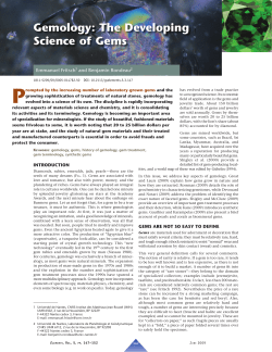 Gemology: The Developing Science of Gems