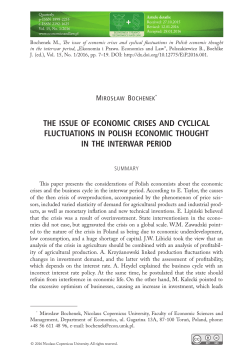 the issue of economic crises and cyclical fluctuations in polish