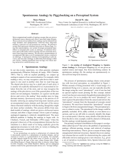 Spontaneous Analogy by Piggybacking on a Perceptual System