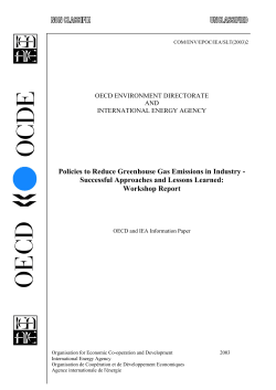 Policies to Reduce Greenhouse Gas Emissions in Industry