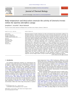 Body temperature and desiccation constrain the activity of Littoraria
