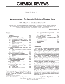 Mechanochemistry: The Mechanical Activation of Covalent Bonds