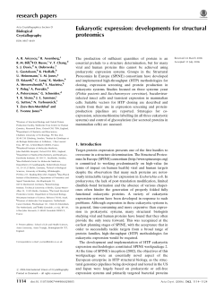 Eukaryotic expression: developments for structural proteomics