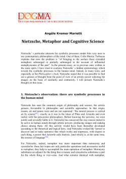 Nietzsche, Metaphor and Cognitive Science