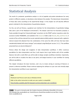 Statistical Analysis