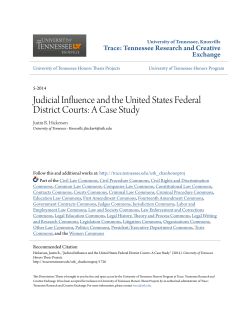 Judicial Influence and the United States Federal District Courts: A