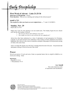 First Week of Advent &ndash; Luke 21:25-36 word of life Sunday, Nov. 29