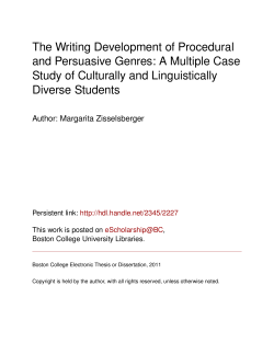 The Writing Development of Procedural and Persuasive Genres: A