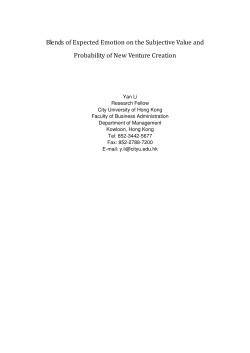 Blends of expected emotion on the subjective value and