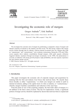 Investigating the economic role of mergers