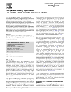The protein folding `speed limit`