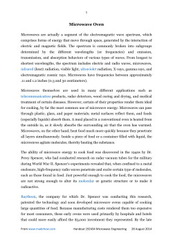 Microwave Oven - Department of Electrical Engineering
