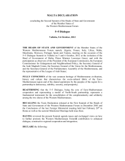 MALTA DECLARATION 5+5 Dialogue