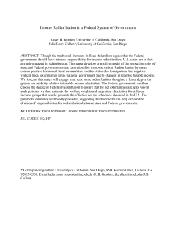 Income Redistribution in a Federal System of Governments