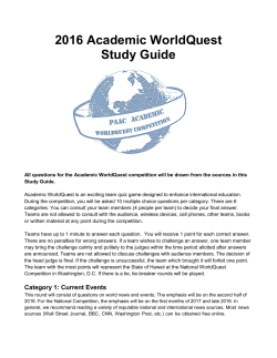 Official PAAC WorldQuest Study Guide!