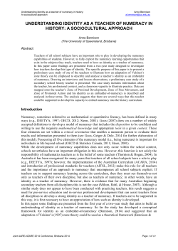 understanding identity as a teacher of numeracy in