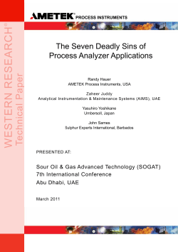 Seven Deadly Sins of Process Analyzer Applications