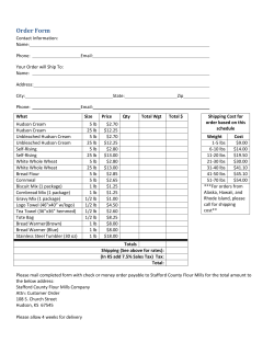 Order Form - Hudson Cream Flour