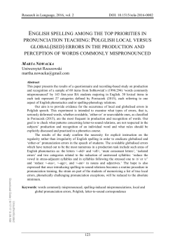 ENGLISH SPELLING AMONG THE TOP PRIORITIES IN