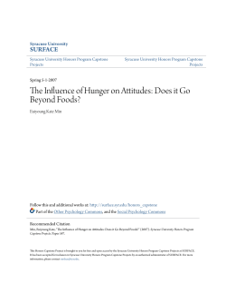 The Influence of Hunger on Attitudes: Does it Go Beyond Foods?