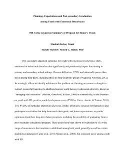 Planning, Expectations and Post-secondary Graduation among