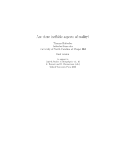 Are there ineffable aspects of reality? - UNC