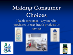 Making Consumer Choices