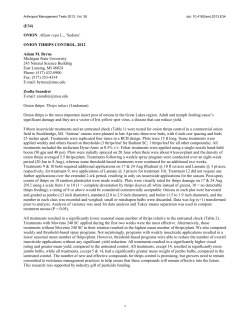 (E34) ONION: Allium cepa L., `Sedona` ONION THRIPS CONTROL