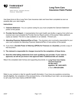 Long-Term Care Insurance Claim Packet (23057)