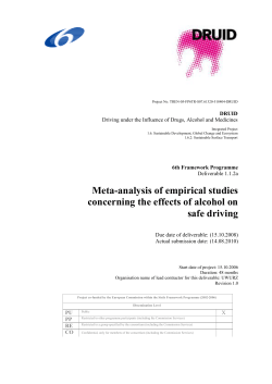 Meta-analysis of empirical studies concerning the effects of alcohol