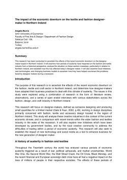 The impact of the economic downturn on the textile and fashion
