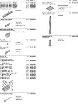 Article n&deg; [kg] Article n&deg; [kg] Telescopic shaft beam 1.45