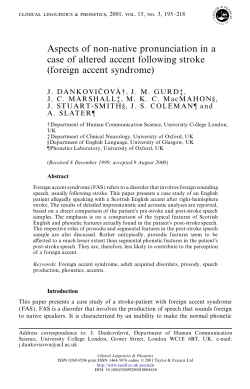 Aspects of non-native pronunciation in a case of altered accent