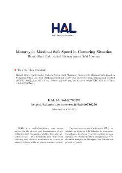 Motorcycle Maximal Safe Speed in Cornering Situation