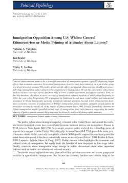Immigration Opposition Among US Whites: General