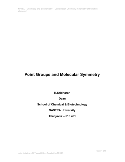 Point Groups and Molecular Symmetry