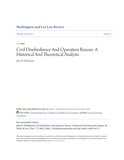 Civil Disobedience And Operation Rescue: A Historical And