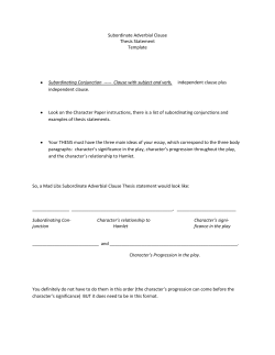 Subordinate Adverbial Clause Thesis Statement Template