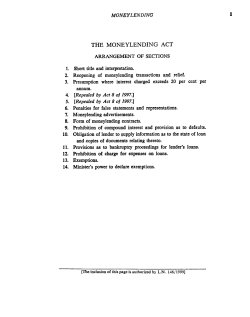 Money Lending Act