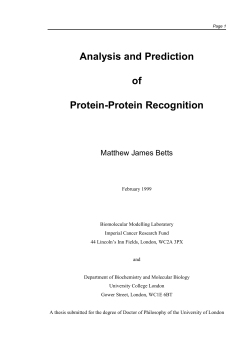 Analysis and Prediction of Protein-Protein