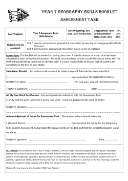 Booklet - Glenmore Park High School