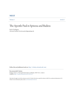The Apostle Paul in Spinoza and Badiou