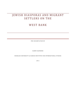 jewish diasporas and migrant settlers on the west bank