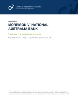 morrison v. national australia bank - Council of Institutional Investors