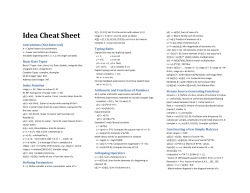 Idea Cheat Sheet