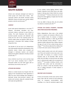 south sudan - Global Coalition to Protect Education from Attack