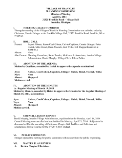 April 16 - Village of Franklin