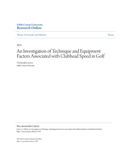 An Investigation of Technique and Equipment