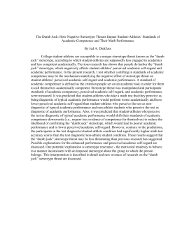 The Dumb Jock: How Negative Stereotype Threats Impact Student